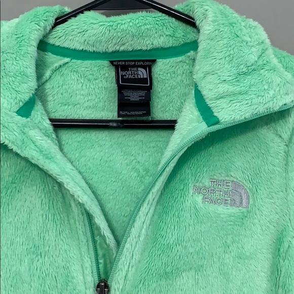 The North Face Green Fuzzy Zip Up Jacket Size S - Picture 2 of 7